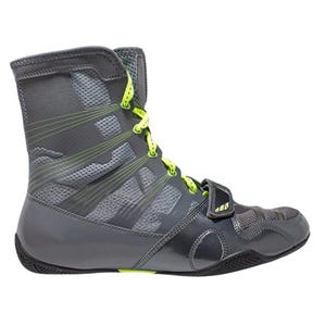 HyperKO Gray & Neon Green Boxing Shoes – Lightweight Professional Fight Boots