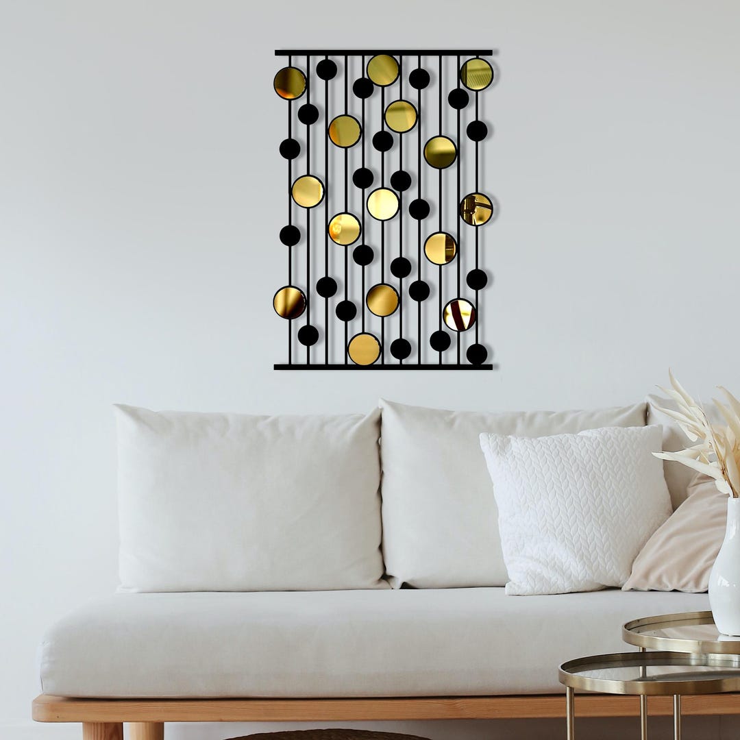 Modern Abstract Gold Plexiglass Wall Decor | Geometric Luxury Home Art ...