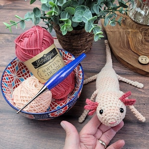 Cute Axolotl Crochet Pattern PDF – Amigurumi Axolotl Tutorial, DIY Plush Toy, Digital Download, Beginner Friendly Crochet Chart