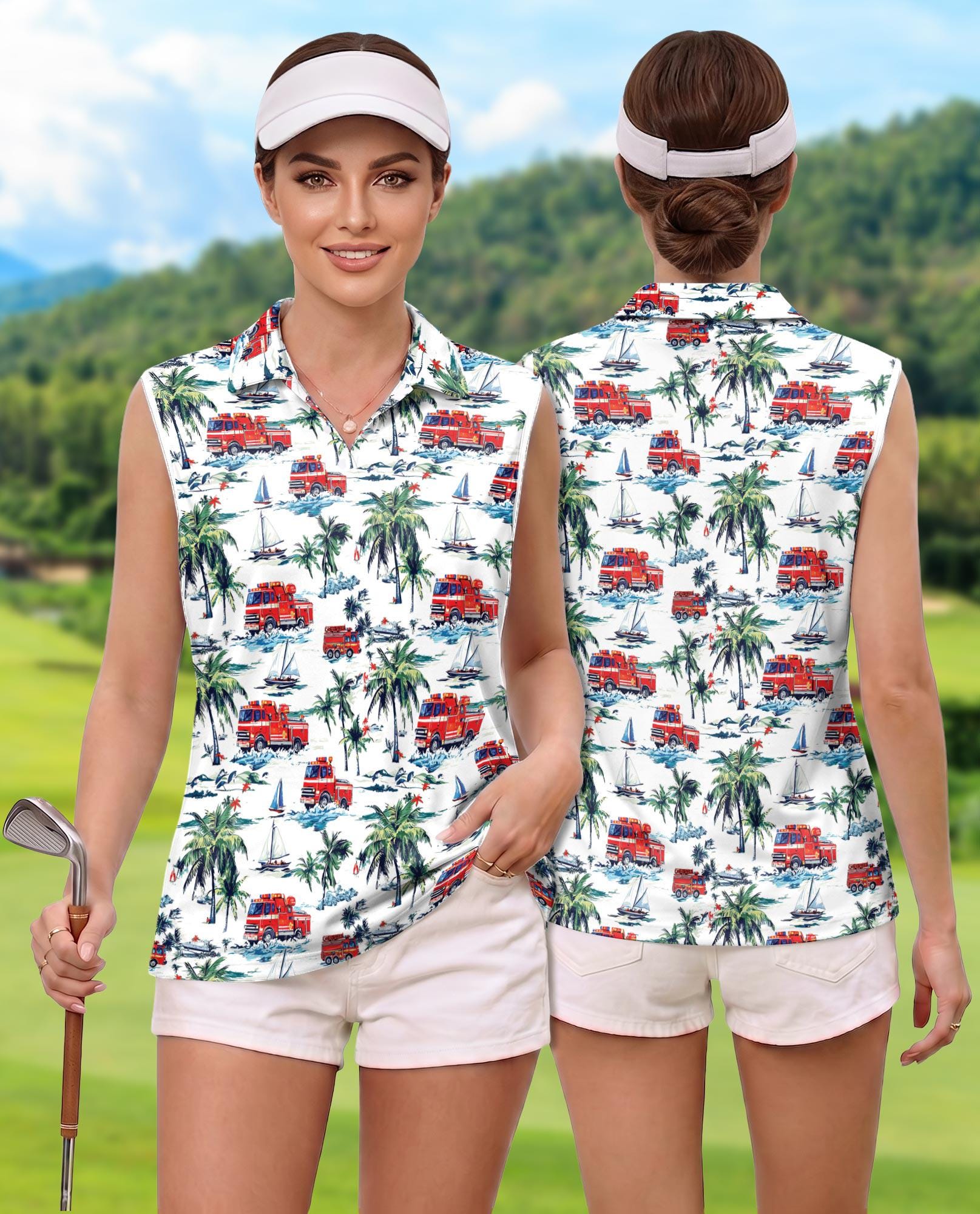 Women Hawaiian Sleeveless Golf Shirts - Etsy