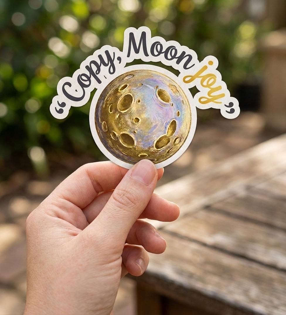 Copy Moon Joy Stickers, Artemis II Moon Mission Decal, NASA Vinyl ...