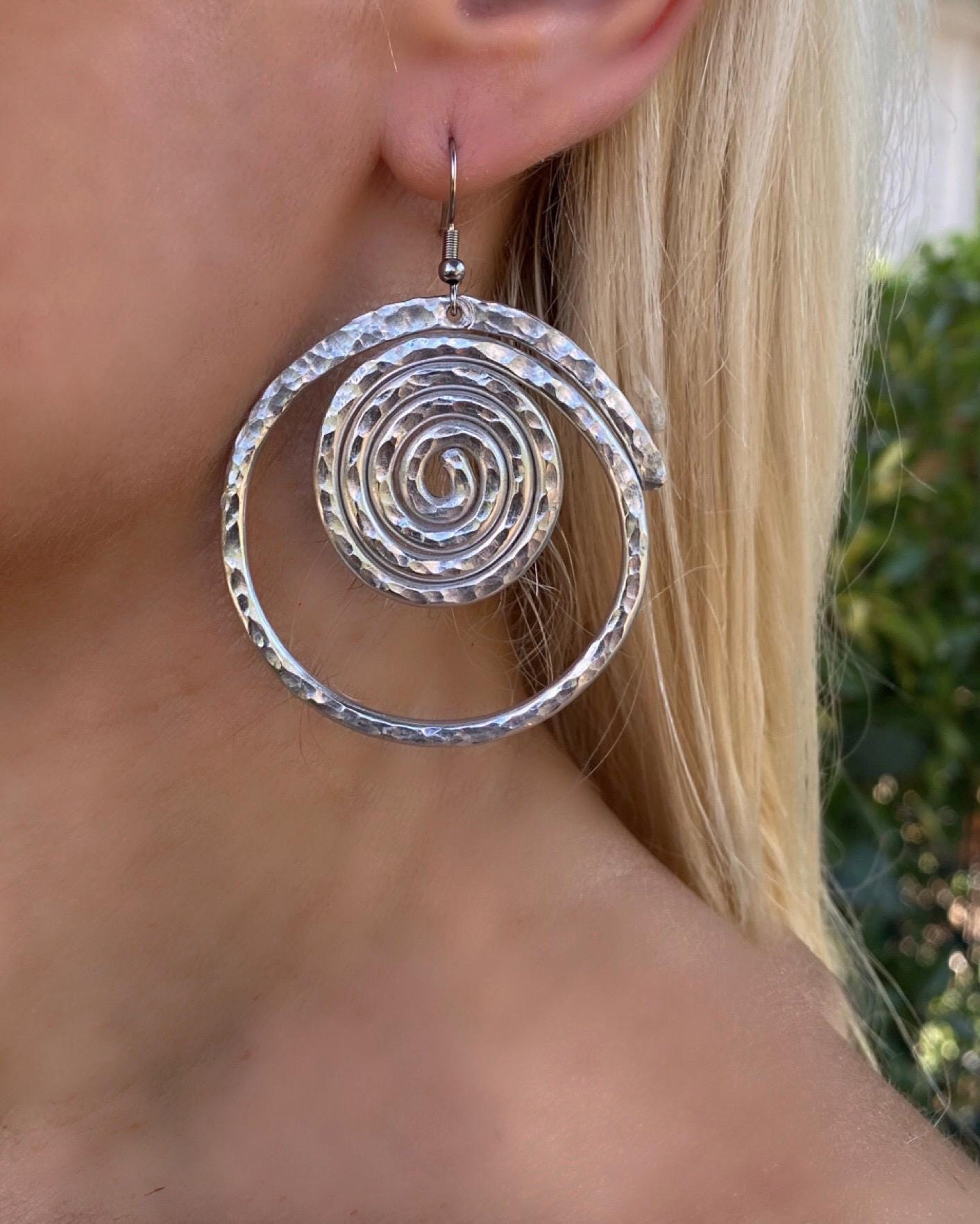 Yheakne Vintage Vortice Orecchini Oro Spirale Cerchi