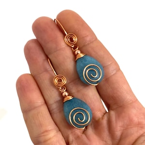 aes Cyprium: orecchini rame e legno - copper and wood earrings
