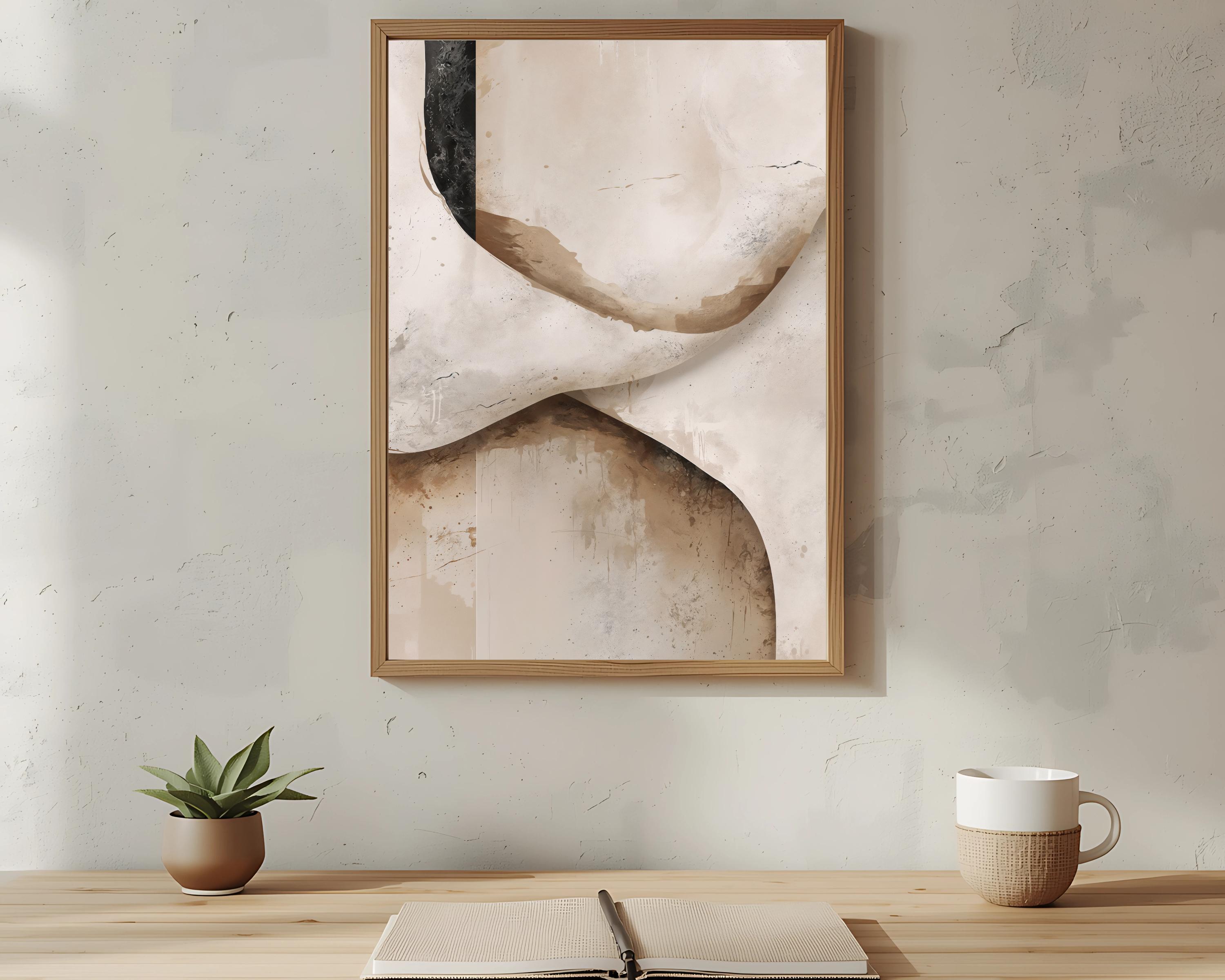 Neutral Beige Abstract Japandi Wall Art Printable Wabi Sabi Minimalist ...