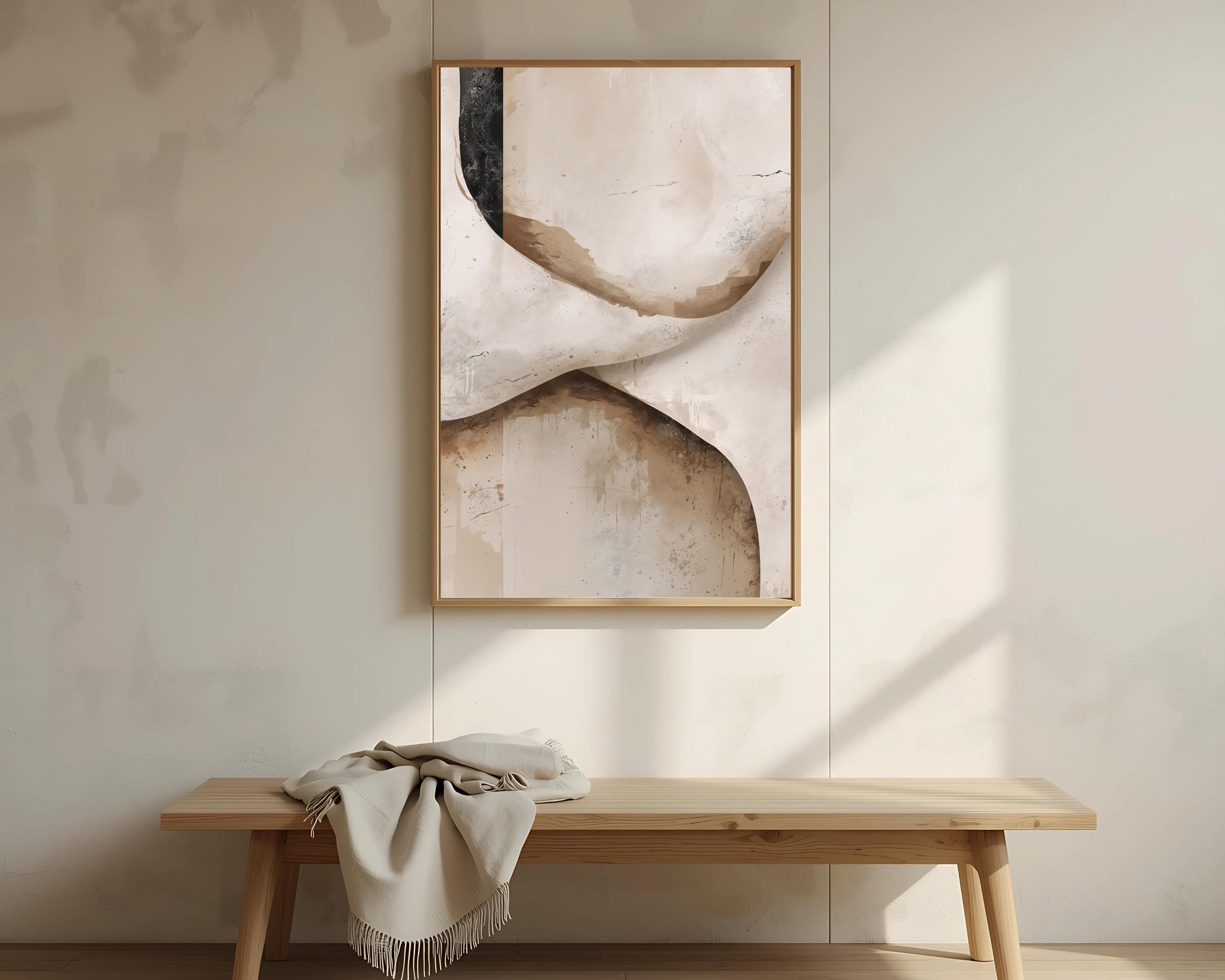 Neutral Beige Abstract Japandi Wall Art Printable Wabi Sabi Minimalist ...
