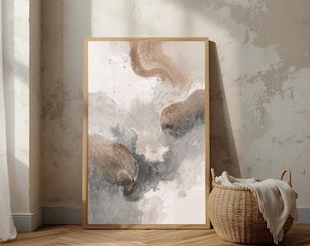 Japandi Wabi Sabi Abstract Wall Art Printable Large Neutral Beige Minimalist Poster