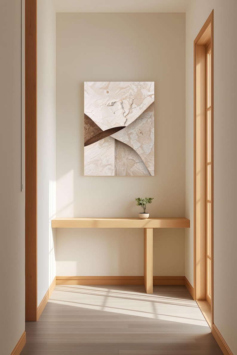 Wabi Sabi Textured Japandi Canvas Wall Art – Beige Minimalist Abstract ...