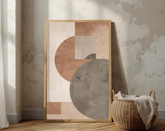 Textured Abstract Japandi Printable Art | Neutral Beige Wabi Sabi Wall Decor | Minimalist Digital Print