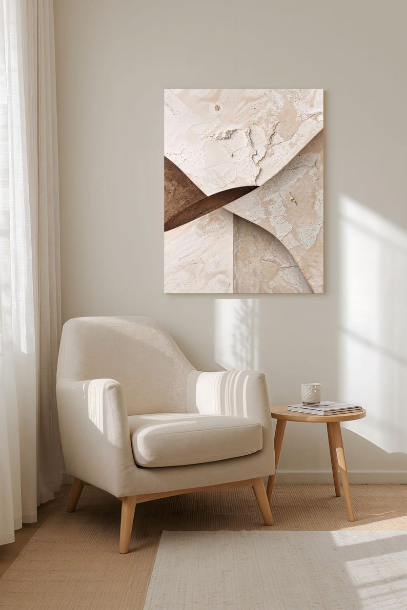 Wabi Sabi Textured Japandi Canvas Wall Art – Beige Minimalist Abstract ...