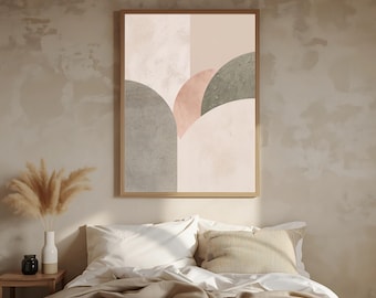 Japandi Wabi Sabi abstrakte Wand Kunst zum ausdrucken | Neutrales beiges minimalistisches geometrisches Poster | Digitaler Download