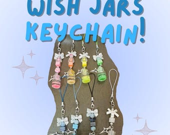 Wish Jars-sleutelhangers! | Gloed in het donker| Telefoonbedels | Handgemaakte sleutelhangers | Snuisterijen