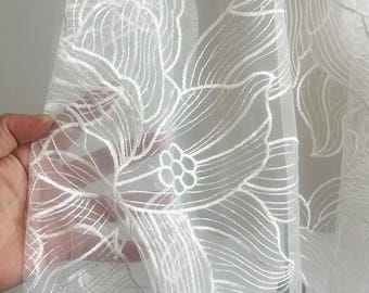 Embroidery Lace Fabric in Off White,For Girl Dress Tutu Dress Wedding Dress Bridal Veil 1 yard