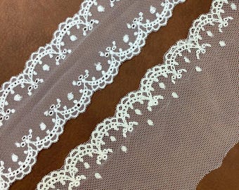 Embroidered cotton Lace trim,Embroidery lace trims,scalloped venice trims,floral designs,for baby dressing,necklace designs
