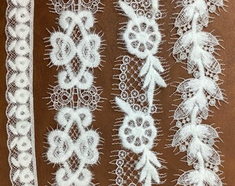 Delicate Floral Trim Lace,Costume Design, for Bridal Veils, Wedding Dress, Headbands, Gown, Crafts Sewing