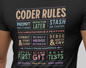 Programmer Gift – Coder Rules Funny Tech Humor Shirt – Unisex Soft Cotton Geek T-Shirt