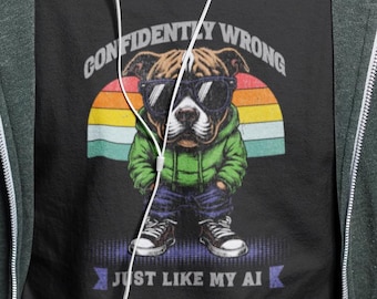 Funny AI T-Shirt with Dog - Geeky Programmer Meme Gift