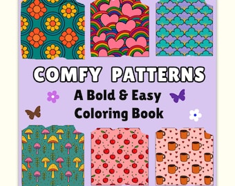 Comfy Patterns Coloring Pages | Bold Easy Relaxing Designs