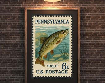 Vintage Trout Print: Dziedzictwo wędkarskie Pensylwanii – sztuka ścienna (do pobrania w wersji cyfrowej)