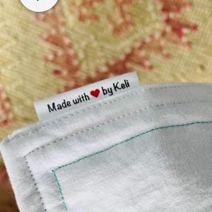 Fray Free Custom Cotton Fabric Labels: Precut Loop Fold with Heart