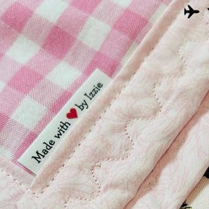 Fray Free Customized Cotton Fabric Labels: Fold Over with Red Heart Graphic