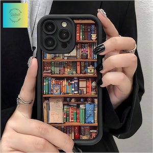 Book Lover Pattern Phone Case - Bookscrap Read Art Gift Cover for iPhone 16 15 14 13 12 11 Pro Max