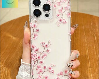 マグノリアの花 ホワイトフラワー 花柄 クリア 携帯ケース iPhone 17