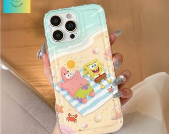 Cartoon Sea Friends iPhone Case – Embossed Shockproof TPU Cover