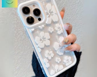 Floral Pattern Clear iPhone Case, Sleek Protective Design