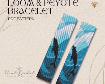 Whale Beads Loom & Peyote Bracelet Pattern, Bead Pattern, Pattern Bracelet, Loom pattern, PDF Pattern