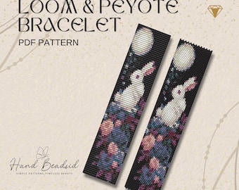 Cute Bunny Beads Loom & Peyote Bracelet Pattern, Bead Pattern, Pattern Bracelet, Loom pattern, PDF Pattern