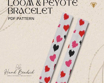 Love Beads Bracelet Pattern: Loom & Peyote, DIY Jewelry (PDF Pattern)