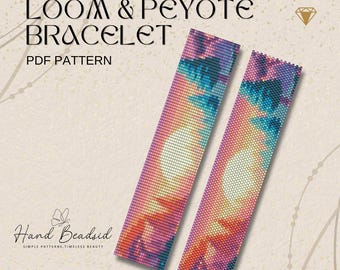 Landscape Beads Loom & Peyote Bracelet Pattern, Bead Pattern, Pattern Bracelet, Loom pattern, PDF Pattern
