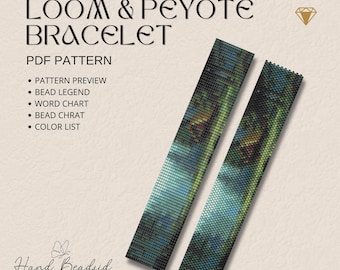 Forest Beads Loom & Peyote Bracelet Pattern, Bead Pattern, Pattern Bracelet, Loom pattern, PDF Pattern