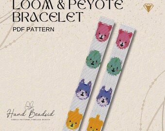 Animal Head Beads Loom & Peyote Bracelet Pattern, Bead Pattern, Pattern Bracelet, Loom pattern, PDF Pattern