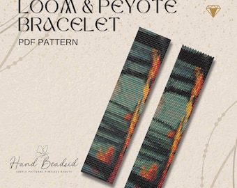 Autumn Forest Beads Loom & Peyote Bracelet Pattern, Bead Pattern, Pattern Bracelet, Loom pattern, PDF Pattern