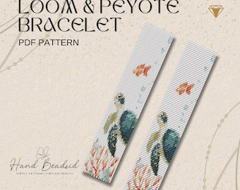 Turtle Beads Loom & Peyote Bracelet Pattern, Bead Pattern, Pattern Bracelet, Loom pattern, PDF Pattern