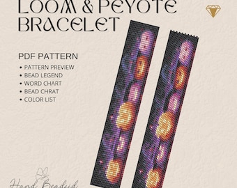 Pumpkin Beads Loom & Peyote Bracelet Pattern, Bead Pattern, Pattern Bracelet, Loom pattern, PDF Pattern