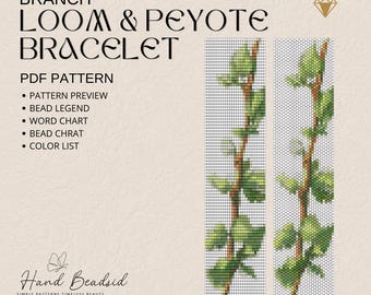 Branch Beads Loom & Peyote Bracelet Pattern, Bead Pattern, Pattern Bracelet, Loom pattern, PDF Pattern
