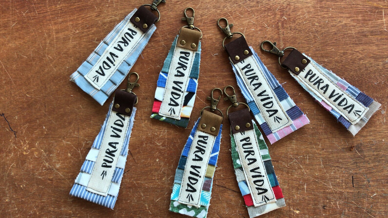 PURA VIDA Cloth keychains made in Costa Rica Etsy