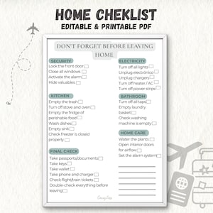 Don’t Forget Before Leaving Home | Printable Checklist | Home Essentials List | Instant Download | PDF Planner | Family Organization