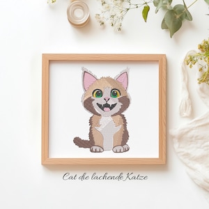 Digital embroidery file cat kitty laughing cat motif funny embroidery file for cat lovers embroidery pattern embroidery machine cat embroidery