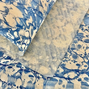 Marbled Paper, handmade marble Paper in blue Colors for Arts, Crafts and Scrapbooking, Bookbinding