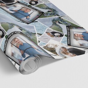 Emballage numérique papier personnalisé papier d'emballage cadeau de Noël personnalisé, papier d'emballage de mariage, papier d'emballage personnalisé pour photo de famille