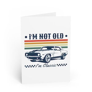 Biglietti d'auguri per auto d'epoca retrò - Compleanno vintage, Biglietti d'auguri per appassionati di auto, Auguri per auto d'epoca, Set di auguri old school