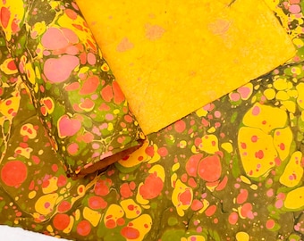 Handmade Marbled Deckled Edge Paper, 20x30, Arts Crafts
