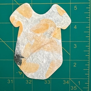 Tarjeta de agradecimiento de forma de mono, papel de flor de flores de bebé, anuncio de nacimiento, tarjeta de nota de mamá nueva de ducha de bebé, papel sostenible de flores florales
