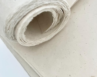 Decorative Paper, Handmade Lokta Paper, Light Natural Colors, eco-friendly, Tree free, acid free, 5 SHEETS IN ROLL