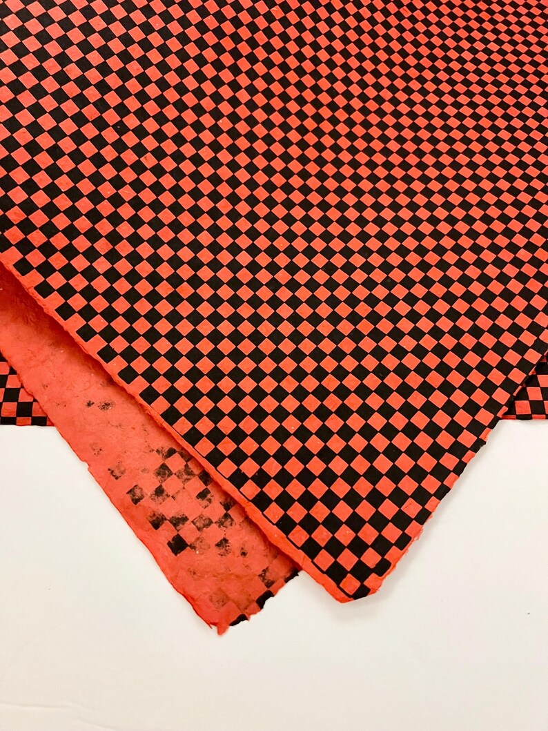 Red Square Pattern Hand Crafted Paper Fine Decorative Handmade Paper ...