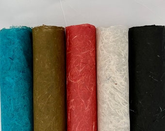 Fiber Decorative Handmade Paper, Natural Dark Olive Colors, eco-friendly, bookbinder Craft paper, Olive Green Fiber Paper