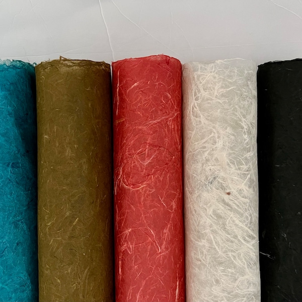 Fiber Decorative Handmade Paper, Natural Dark Olive Colors, eco-friendly, bookbinder Craft paper, Olive Green Fiber Paper